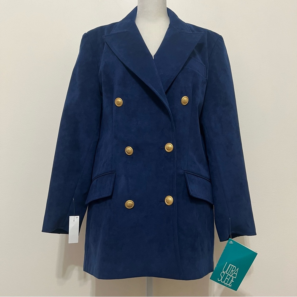 Samuel Robert Boston Ultrasuede Navy Blazer